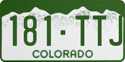 CO license plate 181TTJ