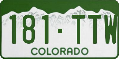 CO license plate 181TTW