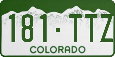 CO license plate 181TTZ