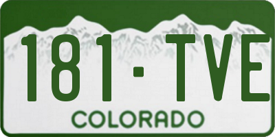 CO license plate 181TVE