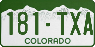 CO license plate 181TXA