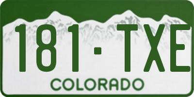 CO license plate 181TXE