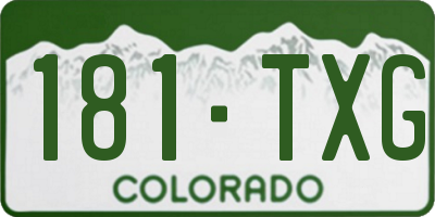 CO license plate 181TXG