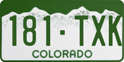 CO license plate 181TXK