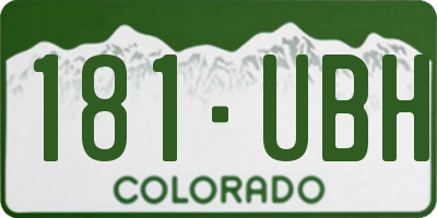 CO license plate 181UBH