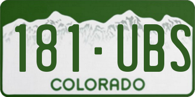 CO license plate 181UBS