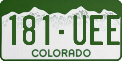 CO license plate 181UEE