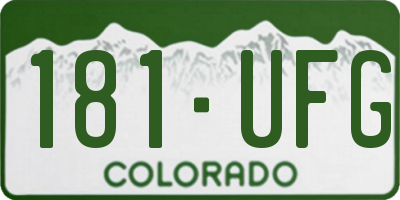 CO license plate 181UFG