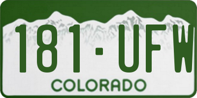 CO license plate 181UFW