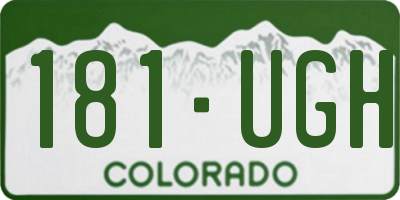 CO license plate 181UGH