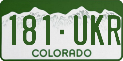 CO license plate 181UKR