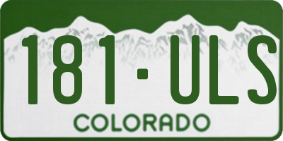 CO license plate 181ULS