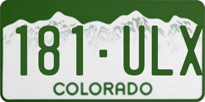 CO license plate 181ULX