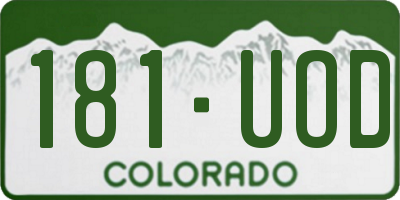 CO license plate 181UOD
