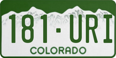 CO license plate 181URI