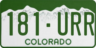 CO license plate 181URR