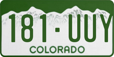 CO license plate 181UUY