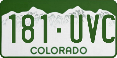 CO license plate 181UVC