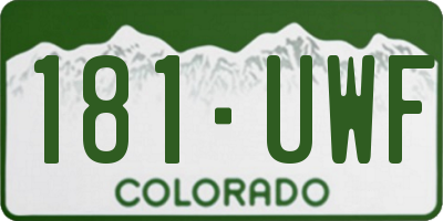 CO license plate 181UWF