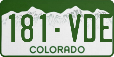 CO license plate 181VDE