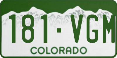 CO license plate 181VGM