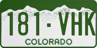 CO license plate 181VHK