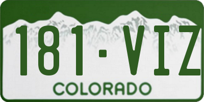 CO license plate 181VIZ