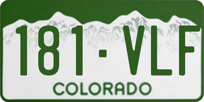 CO license plate 181VLF