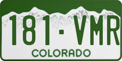 CO license plate 181VMR