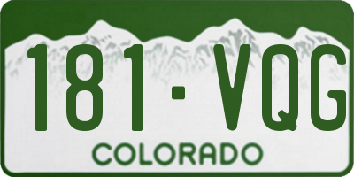 CO license plate 181VQG
