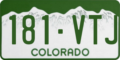 CO license plate 181VTJ