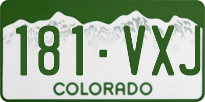 CO license plate 181VXJ