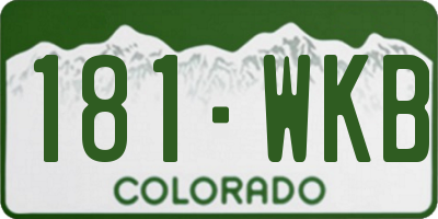 CO license plate 181WKB