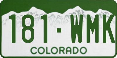 CO license plate 181WMK