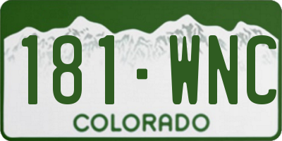 CO license plate 181WNC