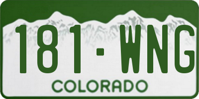 CO license plate 181WNG