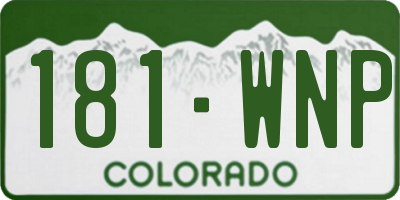 CO license plate 181WNP