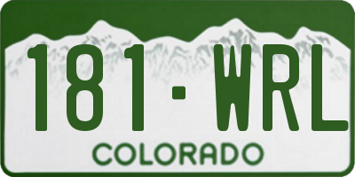 CO license plate 181WRL