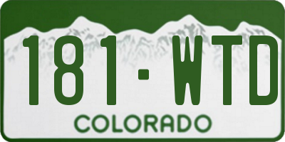 CO license plate 181WTD