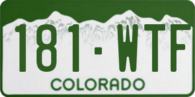 CO license plate 181WTF