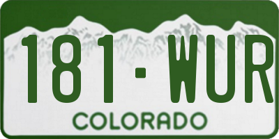 CO license plate 181WUR