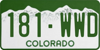 CO license plate 181WWD