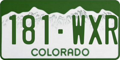 CO license plate 181WXR