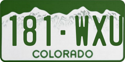 CO license plate 181WXU