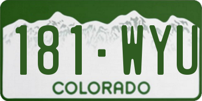 CO license plate 181WYU