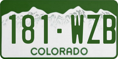 CO license plate 181WZB