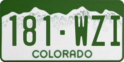 CO license plate 181WZI
