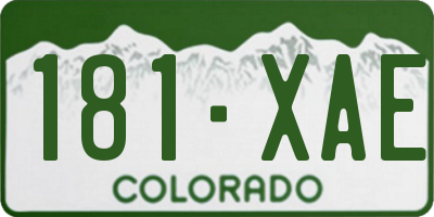 CO license plate 181XAE