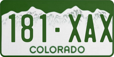 CO license plate 181XAX