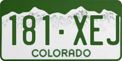 CO license plate 181XEJ
